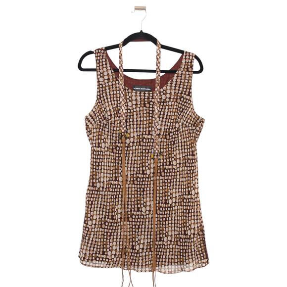 100% Silk Donna Morgan Skirt Set Size 14 Brown Vintage - Picture 2 of 16